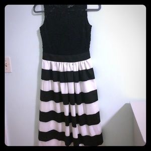Alexia Admor Formal Black and White Striped dress